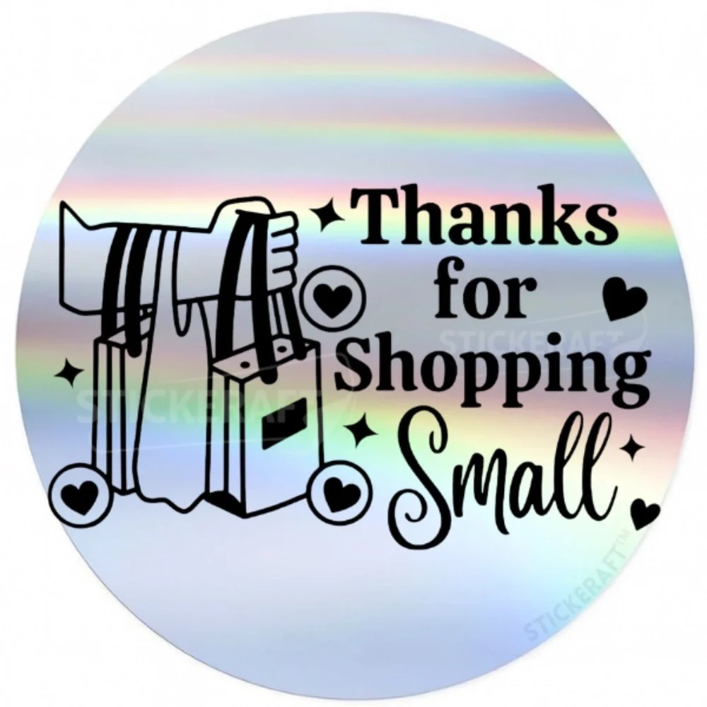 2” Round Thanks for Shopping Small Stickers – 100 Pack Small Business Labels